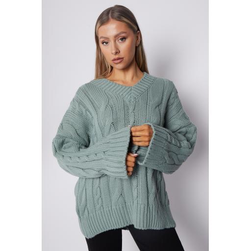 V neck Chunky Knit Jumper