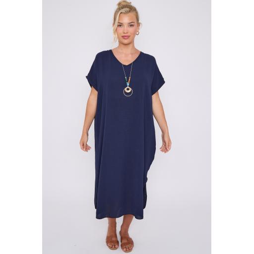 Basic Split Dress with Neckless